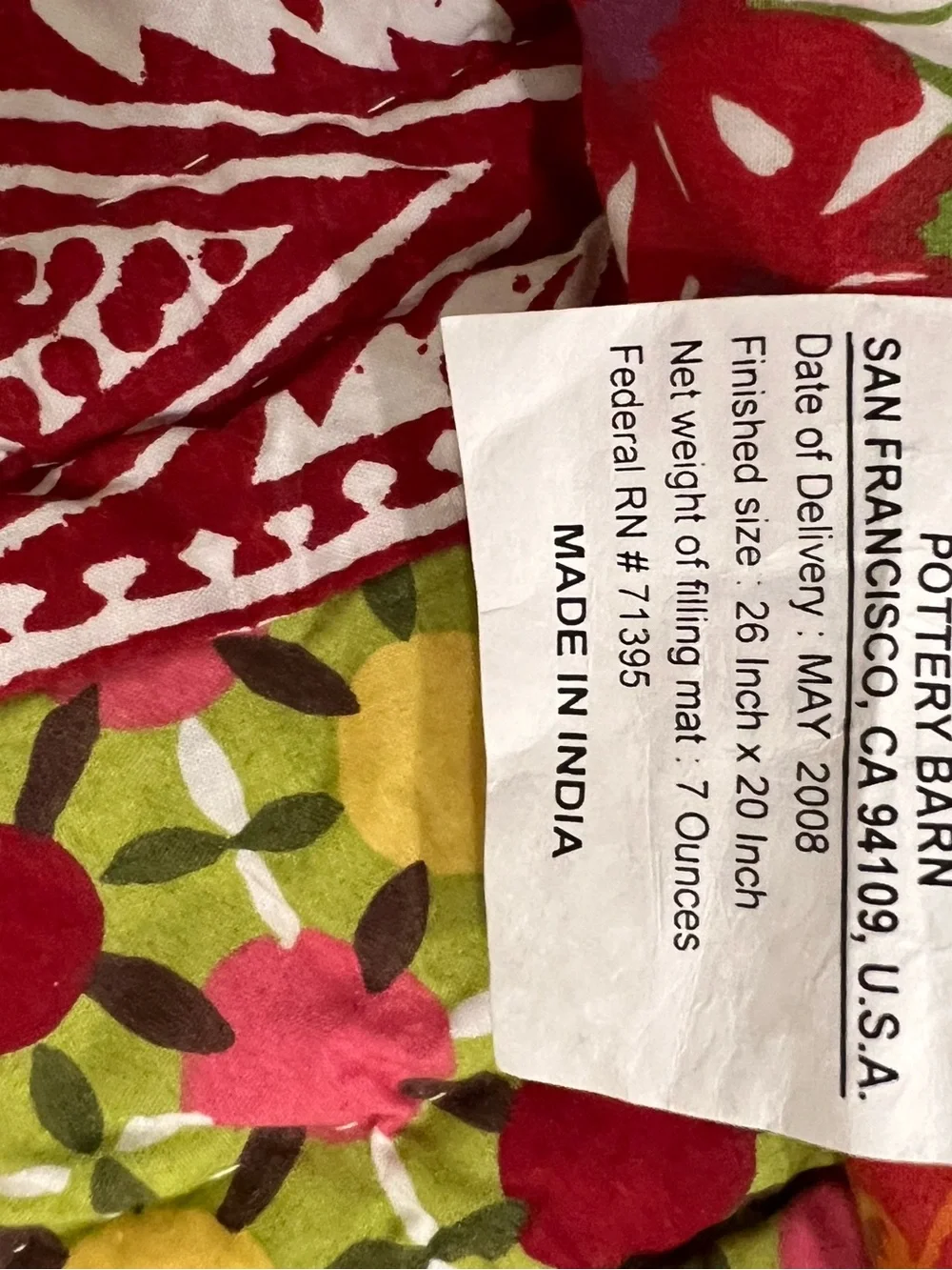 2 Pottery Barn Quilted Patchwork Pattern Floral Standard Shams 26”x20”